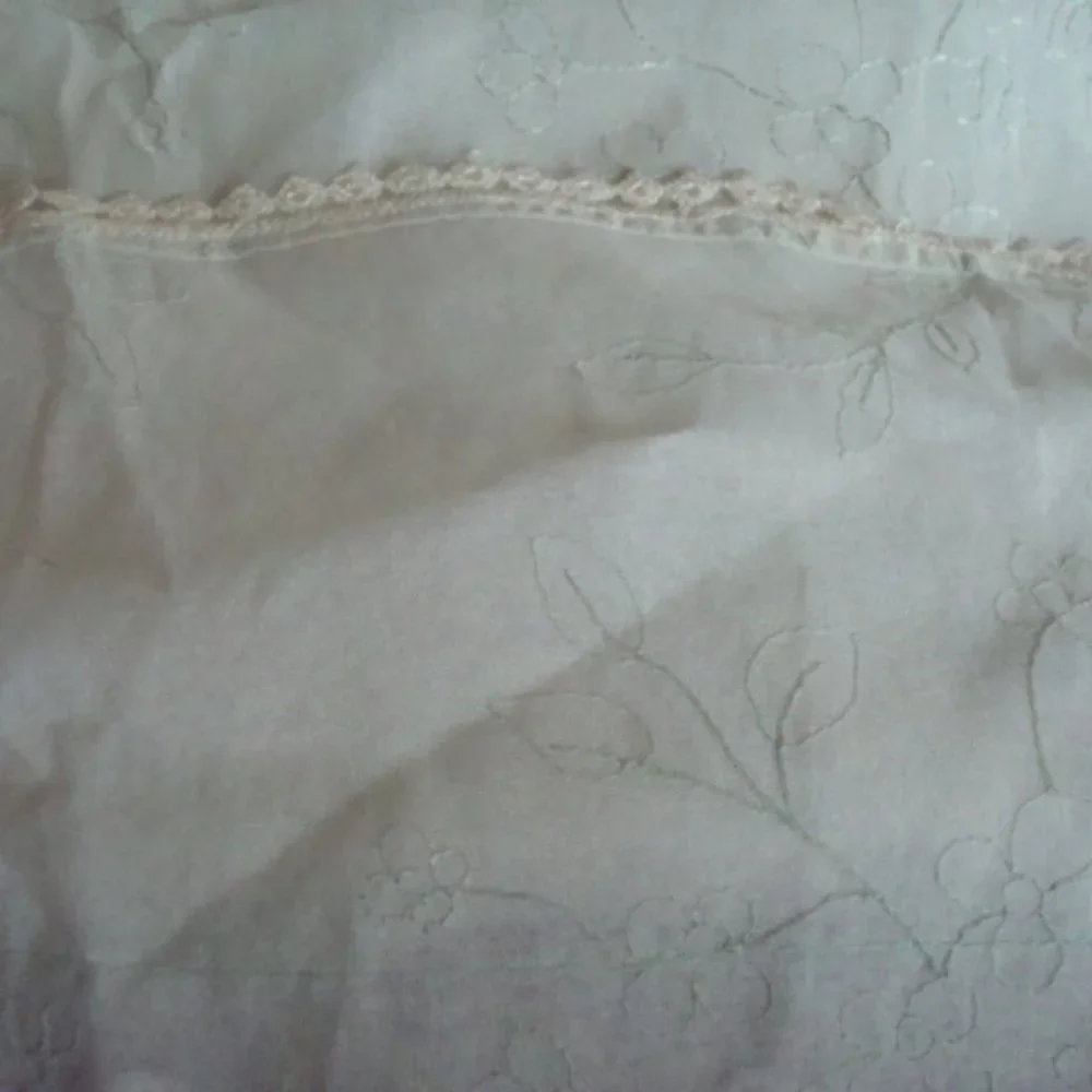 NWOT SET OF 2 SHEER CURTAIN PANELS W/NEEDLE EMBROIDERY